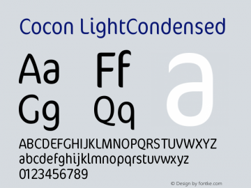 Cocon-LightCondensed Version 001.000 Font Sample