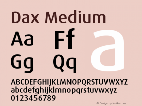 Dax-Medium Version 001.000 Font Sample