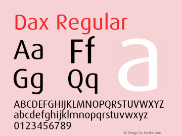 Dax-Regular Version 001.000图片样张