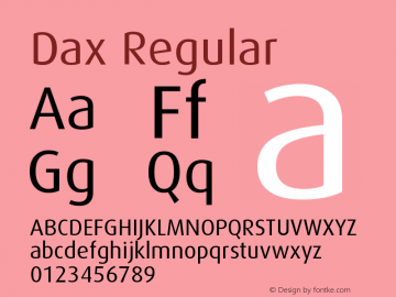 Dax-Regular Version 001.000图片样张