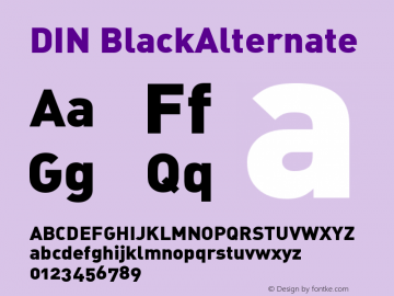 DIN-BlackAlternate Version 001.000 Font Sample