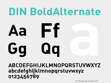 DIN-BoldAlternate Version 001.000 Font Sample