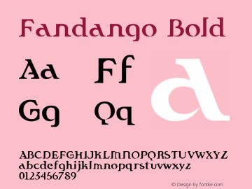 FandangoBold Version 001.000 Font Sample