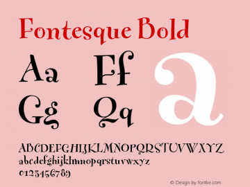 Fontesque-Bold Version 001.000 Font Sample