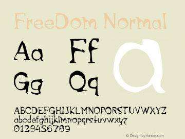 FreeDom-Normal Version 001.000 Font Sample