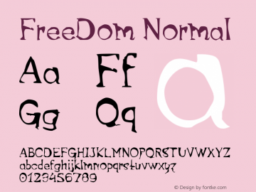 FreeDom-Normal Version 001.000 Font Sample