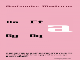 Gadzooks Version 001.000 Font Sample