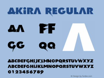 Akira Regular Altsys Fontographer 3.5  5/26/93图片样张