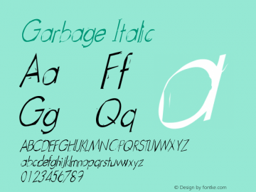 Garbage-Italic Version 001.000图片样张