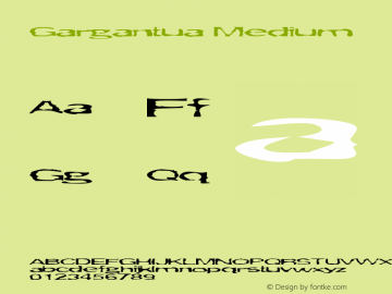 Gargantua Version 001.000 Font Sample