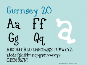 Gurnsey20 Version 001.000 Font Sample