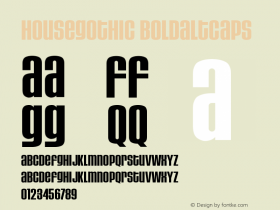 HouseGothic-BoldAltCaps Version 001.000 Font Sample