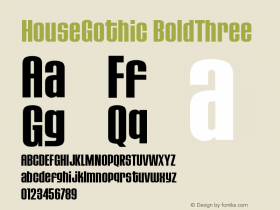 HouseGothic-BoldThree Version 001.000 Font Sample