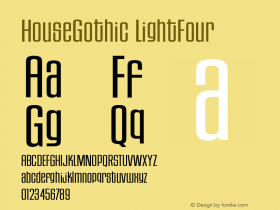 HouseGothic-LightFour Version 001.000 Font Sample