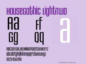 HouseGothic-LightTwo Version 001.000 Font Sample