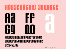 HouseGothic-3DWhite Version 001.000 Font Sample