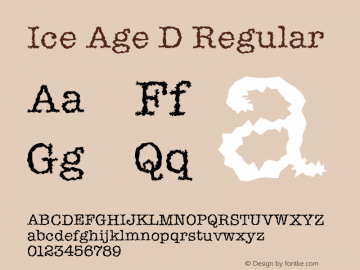 Ice Age D Version 001.005 Font Sample