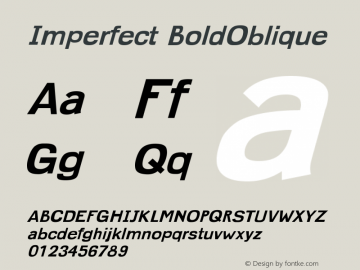 Imperfect-BoldOblique Version 001.000图片样张