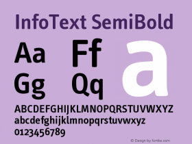 InfoText-SemiBold Version 001.000 Font Sample