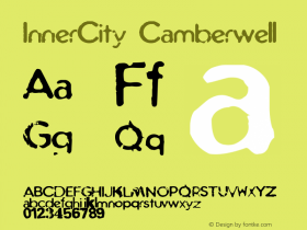 InnerCity-Camberwell Version 001.000 Font Sample