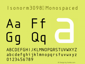 Isonorm3098-Monospaced Version 001.000 Font Sample