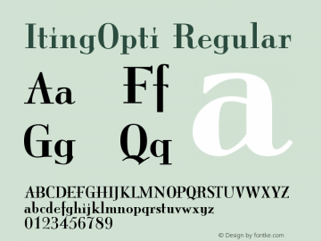 ItingOpti-Regular Version 001.000 Font Sample