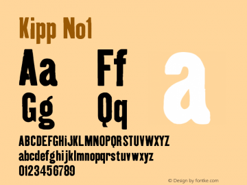 Kipp-No1 Version 001.000 Font Sample