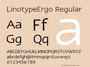 LinotypeErgo-Regular Version 001.000 Font Sample