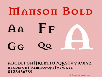 MansonBold Version 001.000 Font Sample