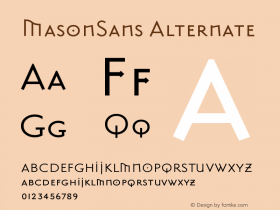 MasonSansAlternate Version 001.000图片样张
