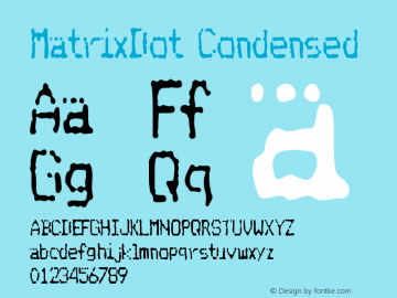 MatrixDot-Condensed Version 001.000 Font Sample