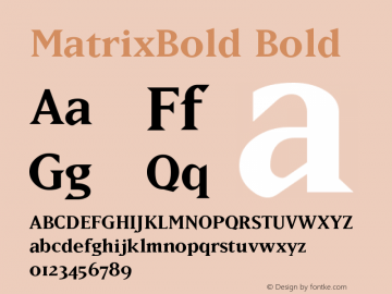 MatrixBold Version 001.000 Font Sample