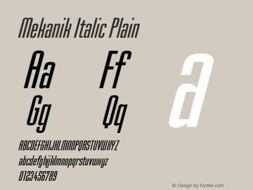 Mekanik Italic Plain Version 1.0图片样张