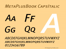 MetaPlusBook-CapsItalic Version 001.000 Font Sample