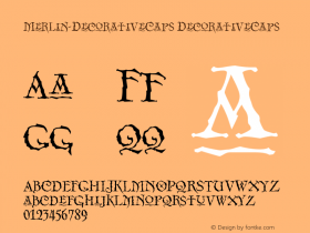 Merlin-DecorativeCaps Version 001.000 Font Sample