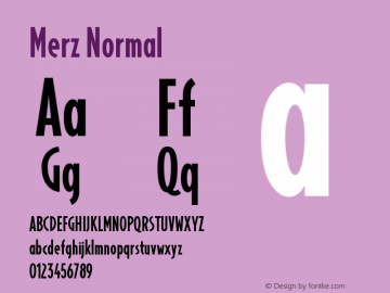 MerzRegular-Normal Version 001.000 Font Sample