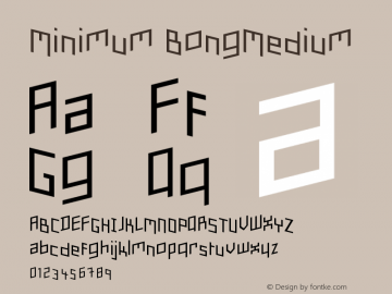 Minimum-BongMedium Version 001.000 Font Sample