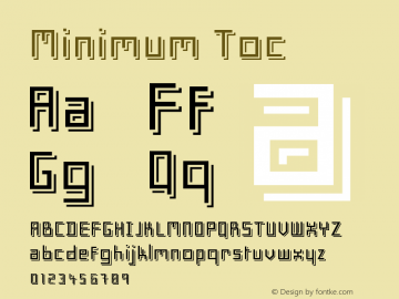 Minimum-Toc Version 001.000 Font Sample