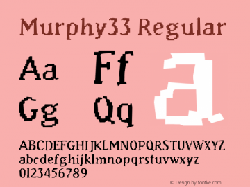 Murphy33-Regular Version 001.000 Font Sample