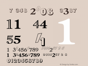 NumericsP08 Version 001.001 Font Sample