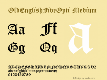 OldEnglishFiveOpti Version 001.000 Font Sample