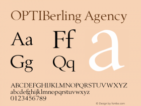 OPTIBerling-Agency Version 001.000 Font Sample