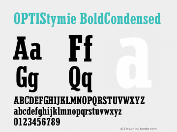 OPTIStymie-BoldCondensed Version 001.000图片样张