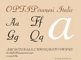 OPTIPiranesi-Italic Version 001.000图片样张