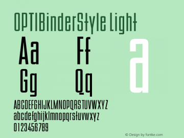 OPTIBinderStyle-Light Version 001.000 Font Sample