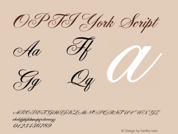 OPTIYork-Script Version 001.000 Font Sample