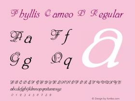 Phyllis Cameo D Version 001.005 Font Sample
