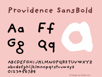 Providence-SansBold Version 001.000 Font Sample