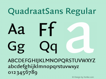 QuadraatSans-Regular Version 001.000 Font Sample