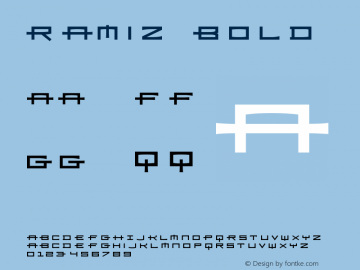 Ramiz-Bold Version 001.000 Font Sample